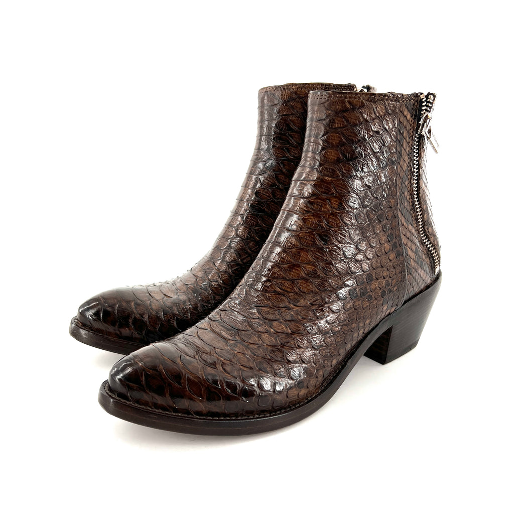 Boots Tiag en Python Taupe Chocolat