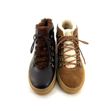 Load image into Gallery viewer, Chaussure Lacets Forrée LAYLA en Cuir Marron Foncé
