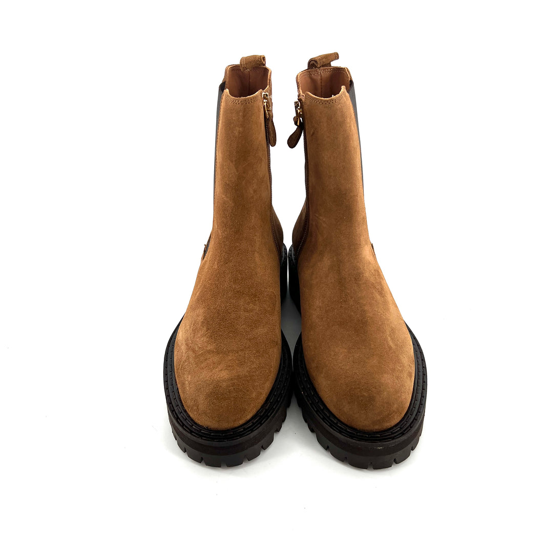 Boots Semelle Cranté JOELY en Daim Camel