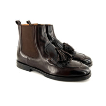Load image into Gallery viewer, Boots Élastiqué Façon Mocassin en Cuir Marron
