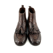 Load image into Gallery viewer, Boots Élastiqué Façon Mocassin en Python Marron
