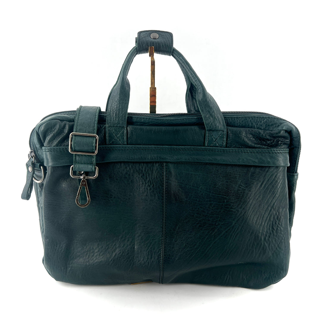 Astucieux Cartable Sac à Dos en Cuir Vert