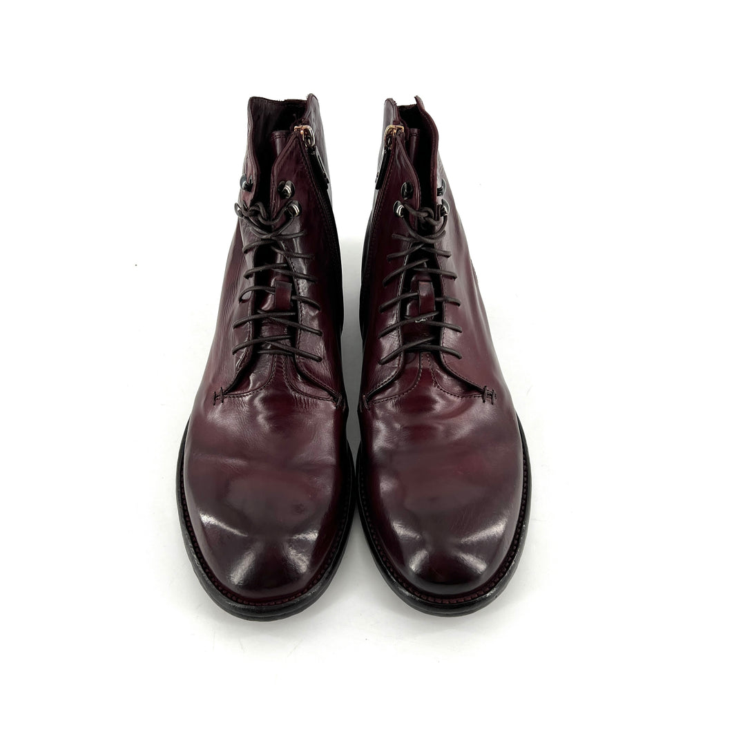 Chaussure Lacets Montante Zippé Intérieur en Cuir Mosto Veiné