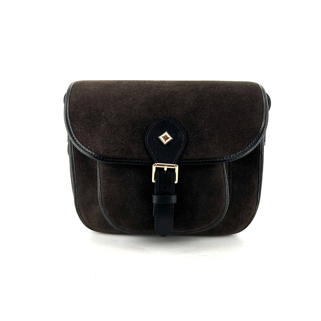 Sac LE NEW FLAV en Velours Ebony et Cuir Noir