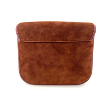 Load image into Gallery viewer, Sac LE NEW FLAV en Velours Chocolat et Cuir Bordeaux
