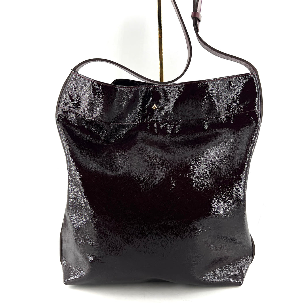 Sac LE ENZO en Cuir Bordeaux et Crispi Cerise Noire