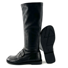 Load image into Gallery viewer, Botte Mocassin en Cuir Noir
