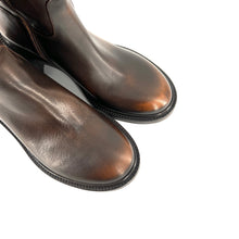 Charger l'image dans la galerie, Botte Talon Trotteur en Cuir Marron Veiné
