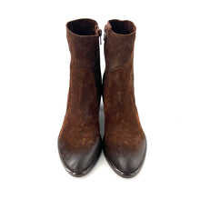 Load image into Gallery viewer, Boots Talon Trotteur Zippé Intérieur en Daim Café

