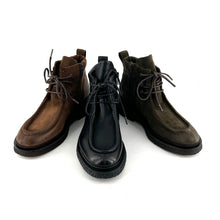 Charger l&#39;image dans la galerie, Derby Semi-Monatant &quot;Esprit Paraboot&quot; Semelle Crêpe en Cuir Ultra-Souple Noir
