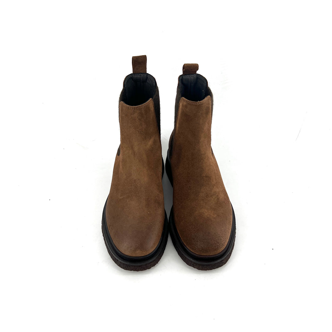 Chelsea Boots en Daim Marron et Semelle Crêpe