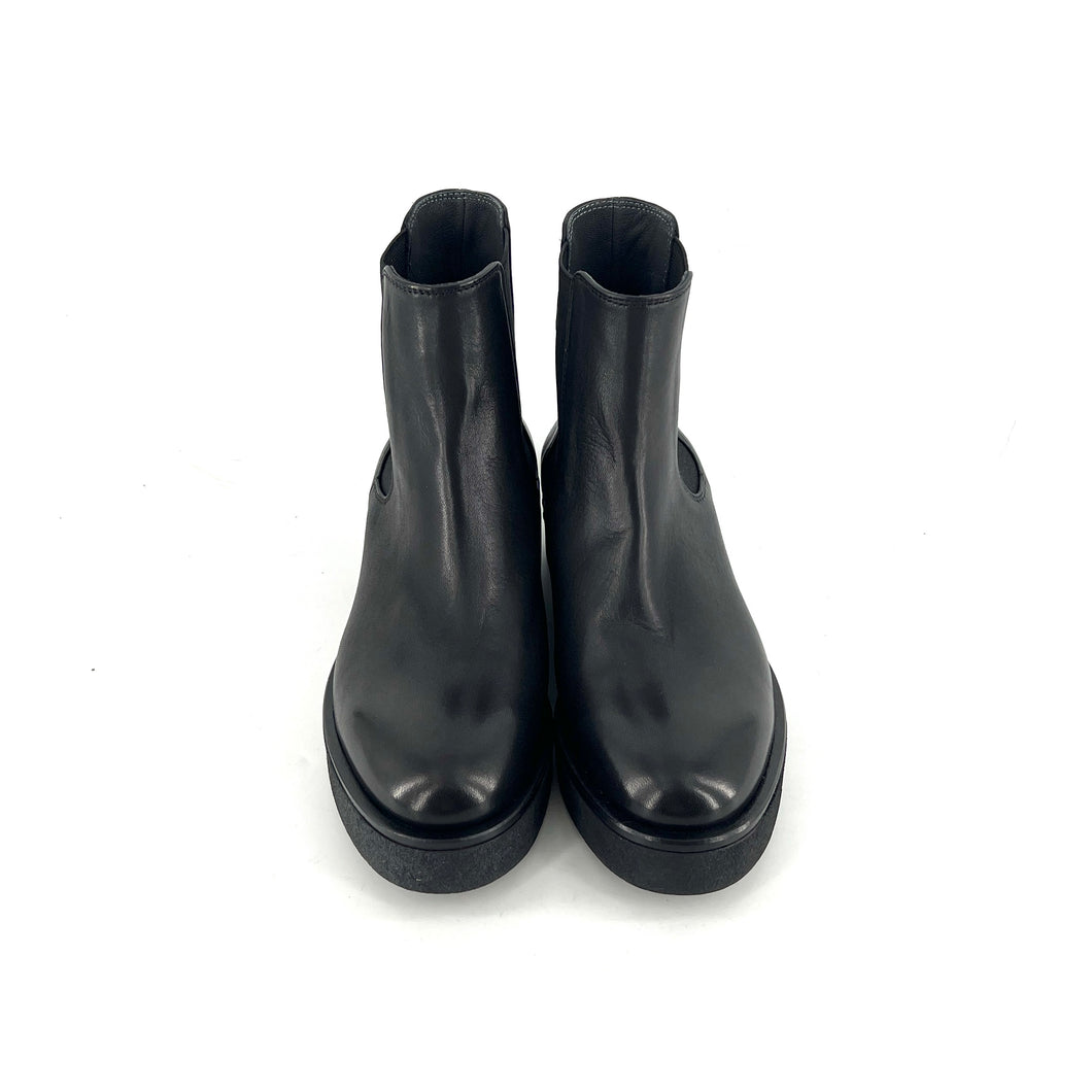 Chelsea Boots Semelle Épaisse en Crêpe en Cuir Ultra-Souple Noir