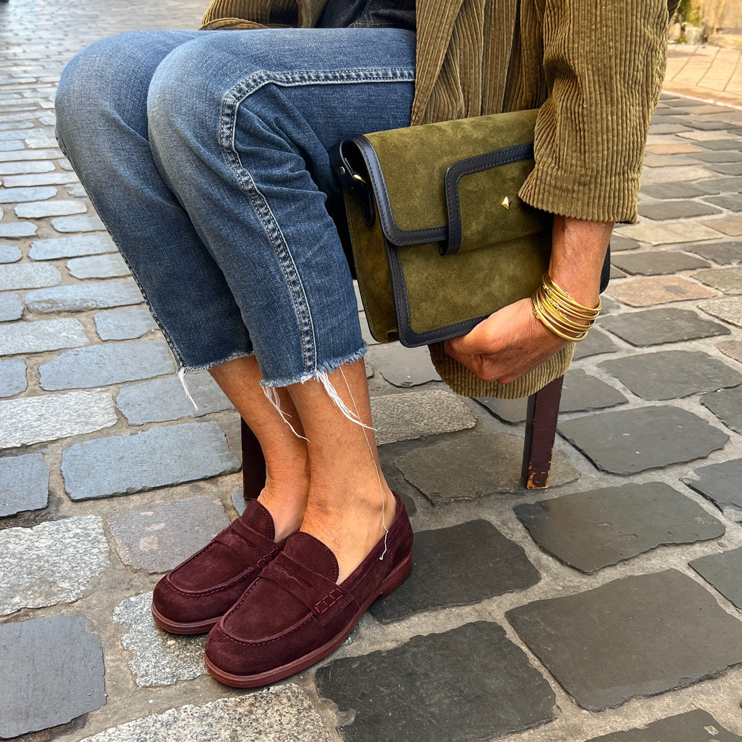 Mocassin en Daim Burgundy