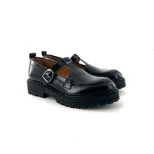 Load image into Gallery viewer, Babies Mocassin ANDRÉA Semelle Crantée en Cuir Noir
