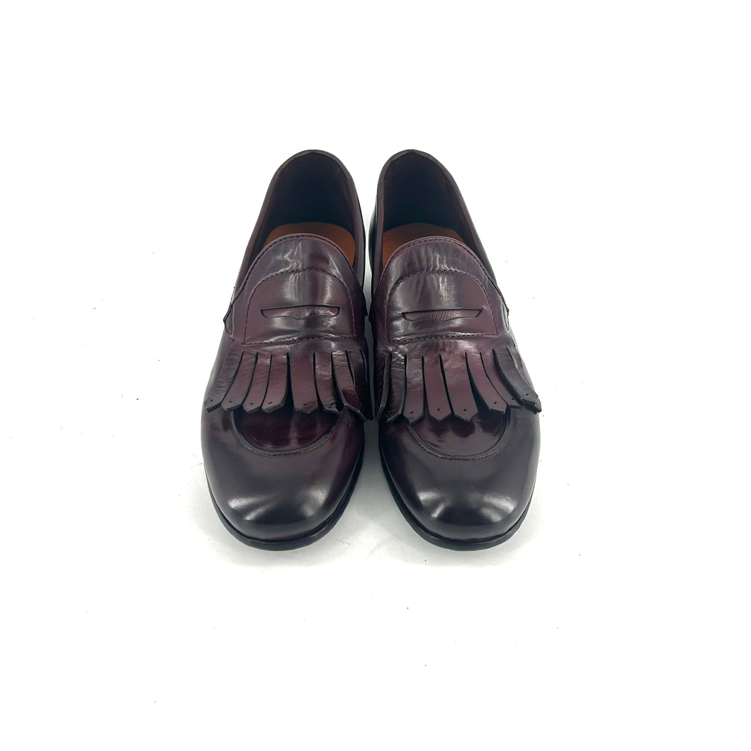 Mocassin Frangé en Cuir Mosto