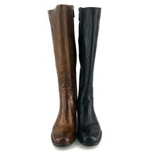 Charger l&#39;image dans la galerie, Botte Talon Trotteur en Cuir et Cuir Stretch Sughero
