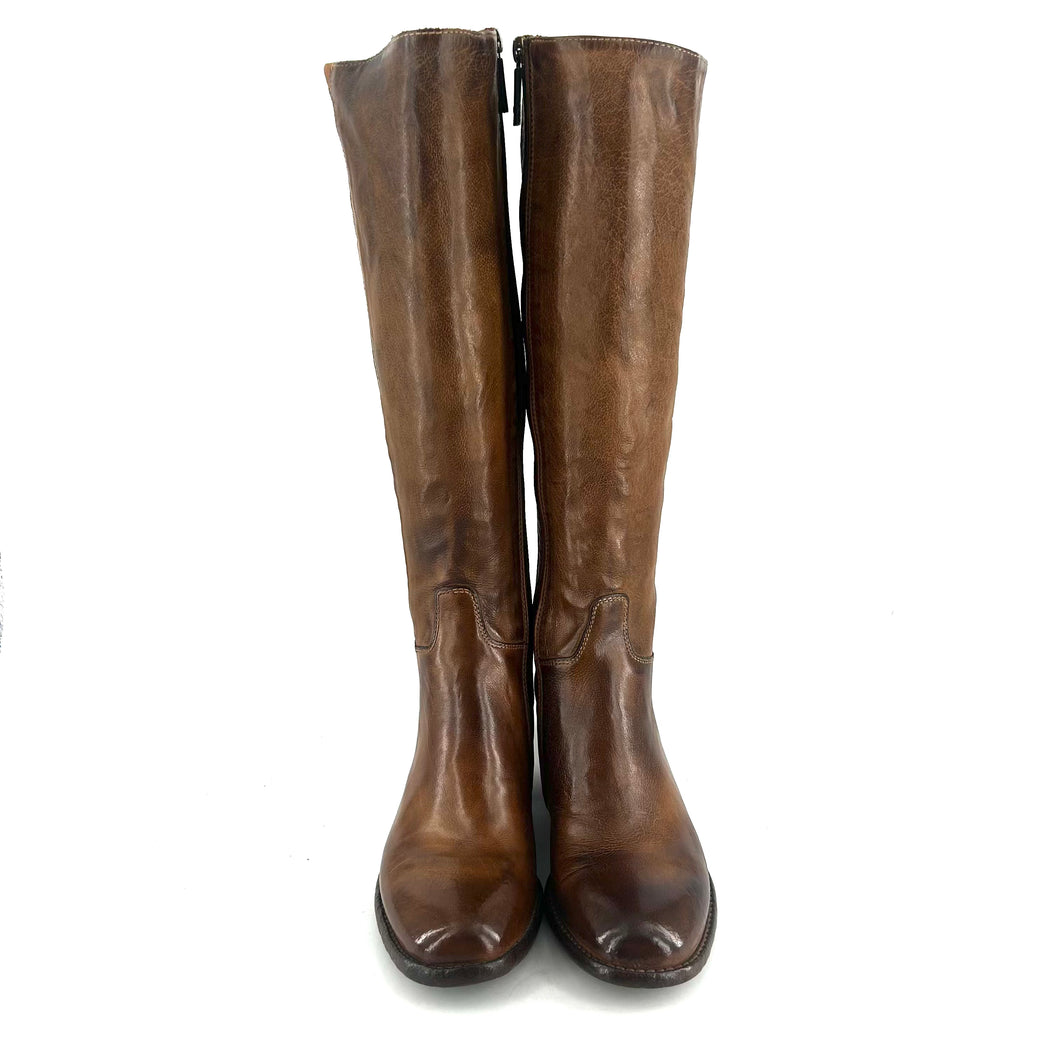 Botte Talon Trotteur en Cuir et Cuir Stretch Sughero