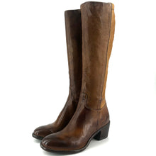 Charger l&#39;image dans la galerie, Botte Talon Trotteur en Cuir et Cuir Stretch Sughero
