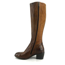 Charger l&#39;image dans la galerie, Botte Talon Trotteur en Cuir et Cuir Stretch Sughero
