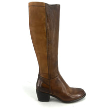 Charger l&#39;image dans la galerie, Botte Talon Trotteur en Cuir et Cuir Stretch Sughero
