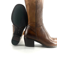 Charger l&#39;image dans la galerie, Botte Talon Trotteur en Cuir et Cuir Stretch Sughero
