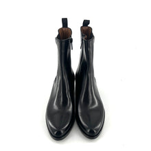 Load image into Gallery viewer, Boots Talon Biseauté Zippé Intérieur en Cuir Noir
