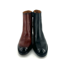 Charger l&#39;image dans la galerie, Boots Talon Trotteur Zippé Intérieur en Cuir Noir
