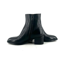 Charger l&#39;image dans la galerie, Boots Talon Trotteur Zippé Intérieur en Cuir Noir
