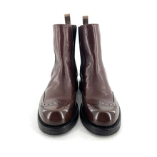 Load image into Gallery viewer, Chelsea Boots Bout Fleuri en Cuir et Cuir Polido Tabac

