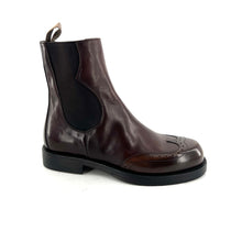 Load image into Gallery viewer, Chelsea Boots Bout Fleuri en Cuir et Cuir Polido Tabac
