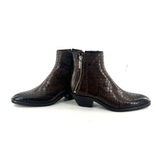 Load image into Gallery viewer, Boots Tiag Double Zip Petit Talon en Pythom Marron
