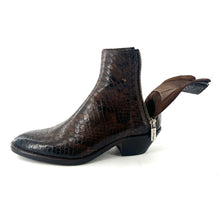 Load image into Gallery viewer, Boots Tiag Double Zip Petit Talon en Pythom Marron
