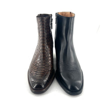 Load image into Gallery viewer, Boots Tiag Double Zip Petit Talon en Cuir Noir
