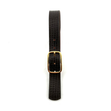 Load image into Gallery viewer, Ceinture LA SABIN en Cuir Kaki Imprimé Façon Croco
