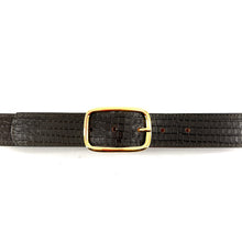 Load image into Gallery viewer, Ceinture LA SABIN en Cuir Kaki Imprimé Façon Croco
