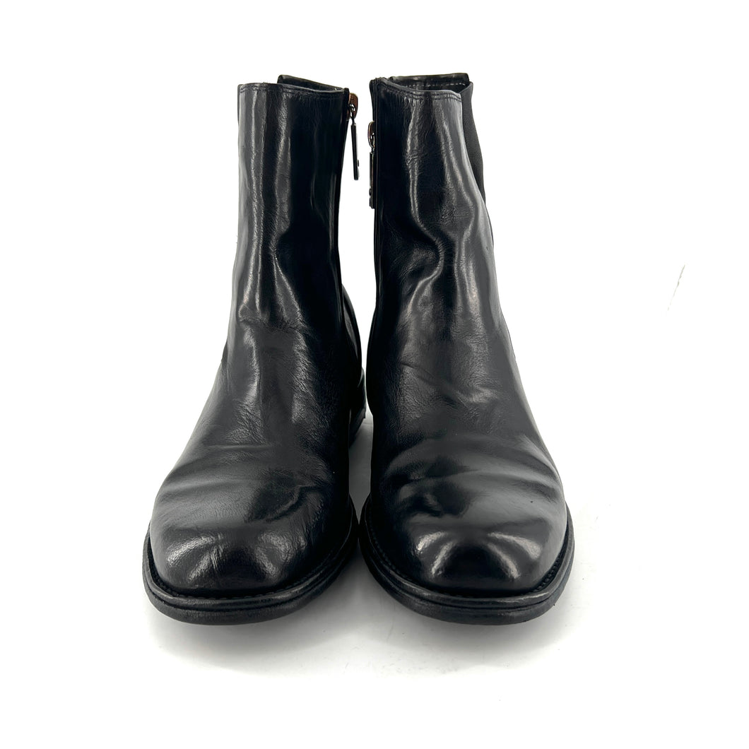 Boots Zippé Intérieur en Cuir Noir