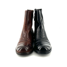 Load image into Gallery viewer, Boots Zippé Intérieur en Cuir Cognac Veiné
