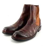 Load image into Gallery viewer, Boots Zippé Intérieur en Cuir Cognac Veiné
