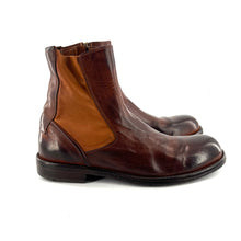 Load image into Gallery viewer, Boots Zippé Intérieur en Cuir Cognac Veiné
