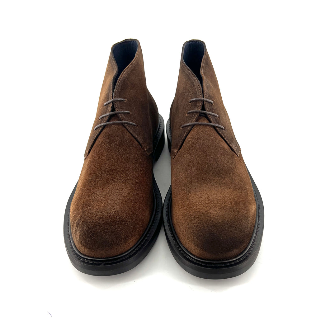Chaussure Lacets Semi-Montante en Daim Marron