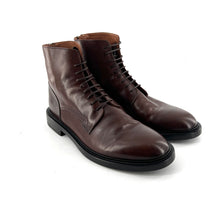 Charger l&#39;image dans la galerie, Chaussure Lacets Montante Zippé Arrière en Cuir Cognac
