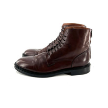 Charger l&#39;image dans la galerie, Chaussure Lacets Montante Zippé Arrière en Cuir Cognac
