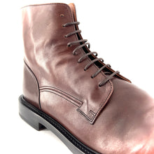 Charger l&#39;image dans la galerie, Chaussure Lacets Montante Zippé Arrière en Cuir Cognac
