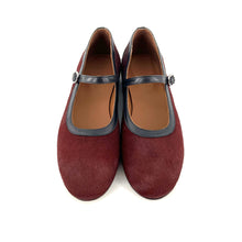 Charger l'image dans la galerie, Ballerine en Poulain Bordeaux et Cuir Noir
