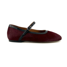 Charger l'image dans la galerie, Ballerine en Poulain Bordeaux et Cuir Noir
