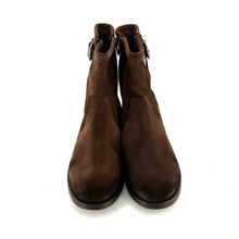 Load image into Gallery viewer, Boots Zippé Intérieur en Daim Marron et Boucle en Cuir
