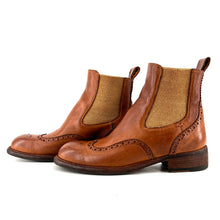 Charger l'image dans la galerie, Chelsea Boots Bout Fleuri en Cuir Cognac
