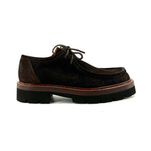 Load image into Gallery viewer, Derby Semelle Crantée Esprit Paraboot en Daim Marron Foncé
