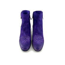 Load image into Gallery viewer, Boots Tiag Talon Trotteur en Cuir en Croûte Violet
