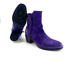 Load image into Gallery viewer, Boots Tiag Talon Trotteur en Cuir en Croûte Violet
